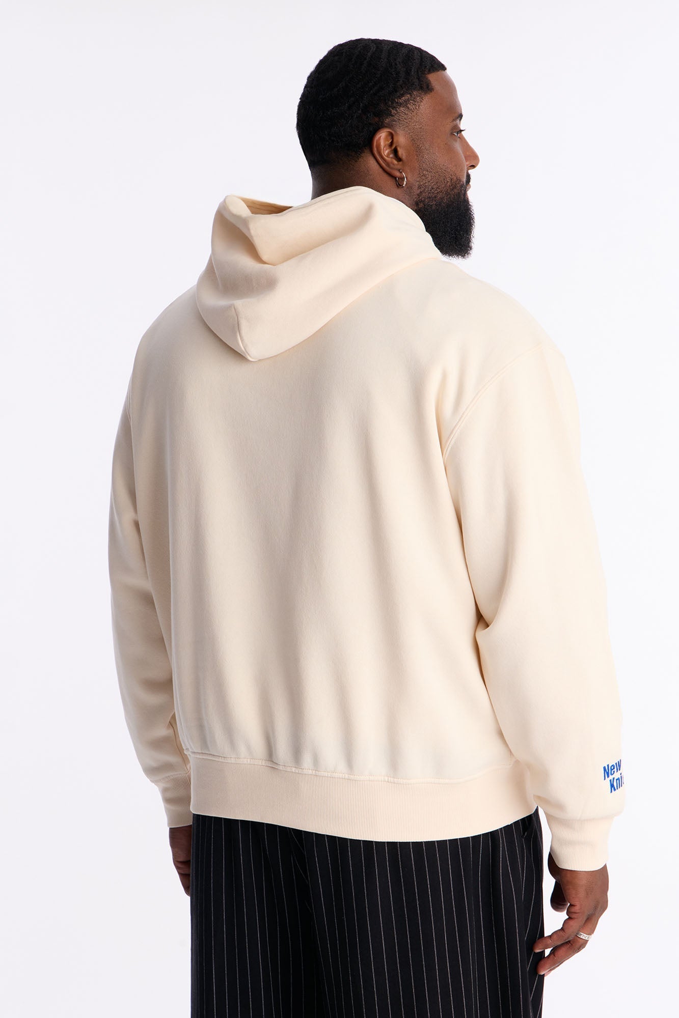 Knicks Embroidered Oversized Hoodie - Cream