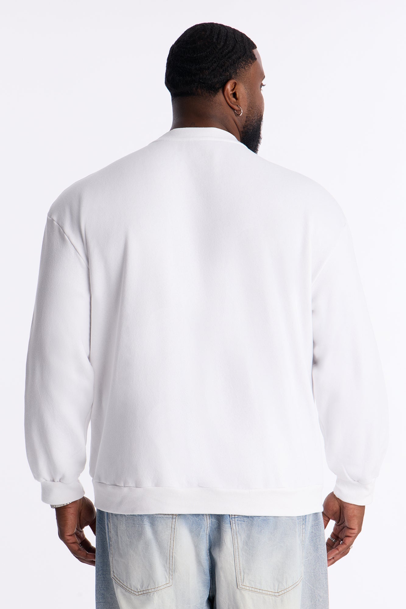Marvel Spiderman Crawling Spider Crew Neck Sweatshirt - White