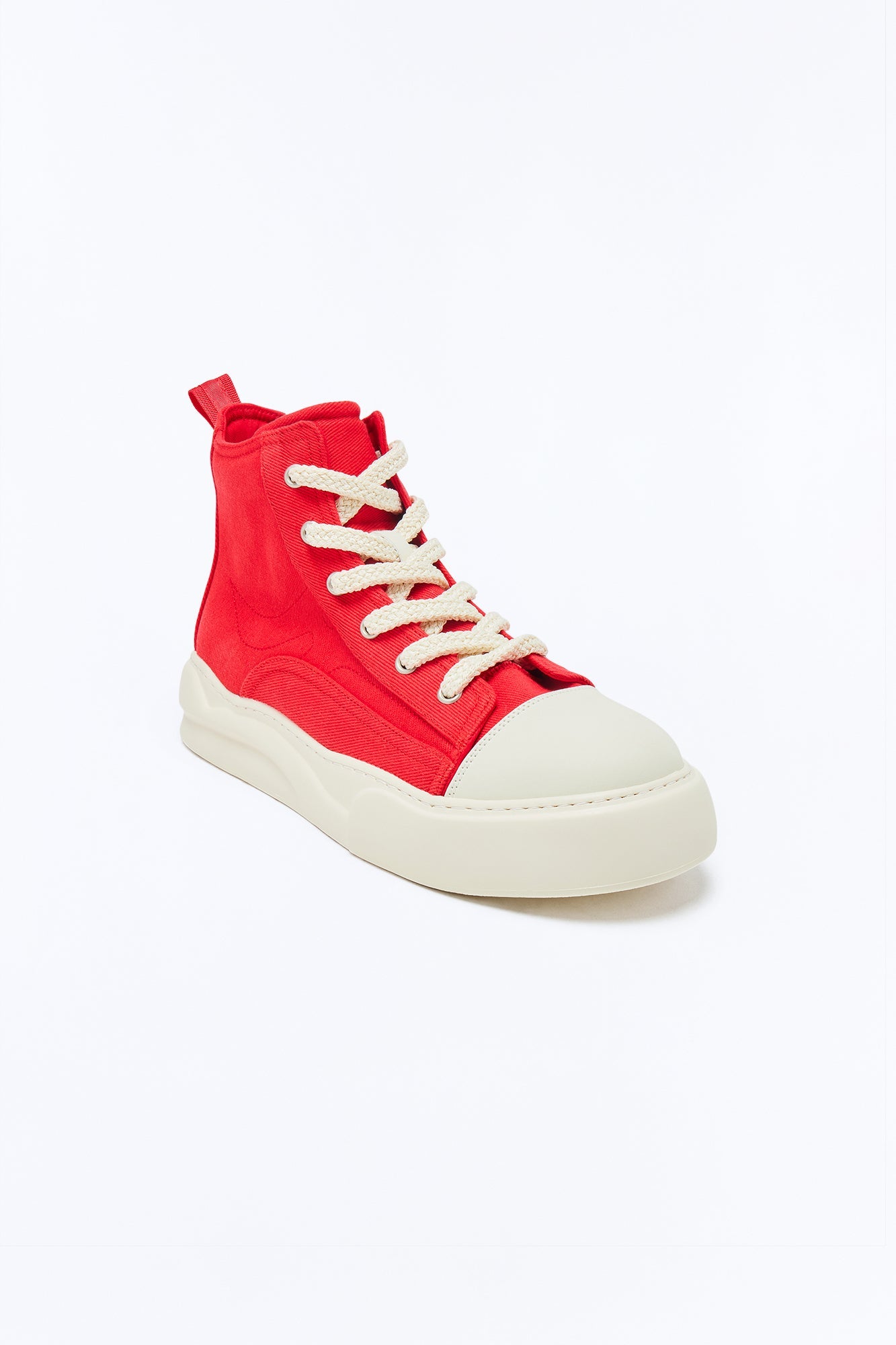 City Stride Canvas Chunky Hight Top Sneaker - Red