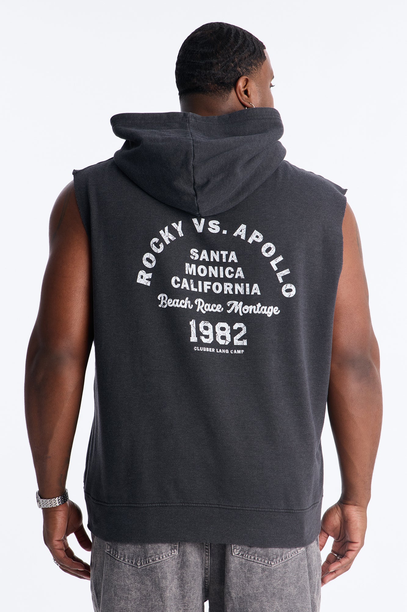 Rocky Vs Apollo Muscle Hoodie - Black