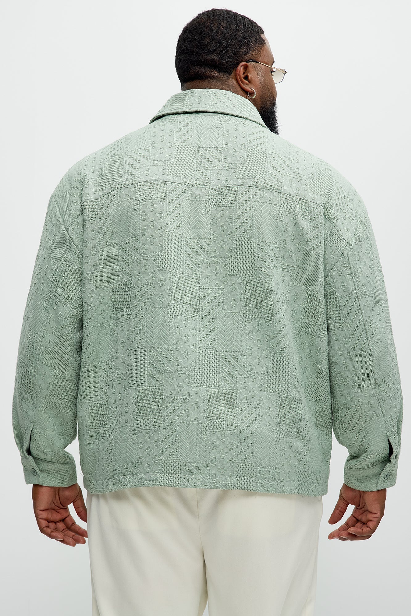 Meknes Jacquard Pattern Jacket - Sage