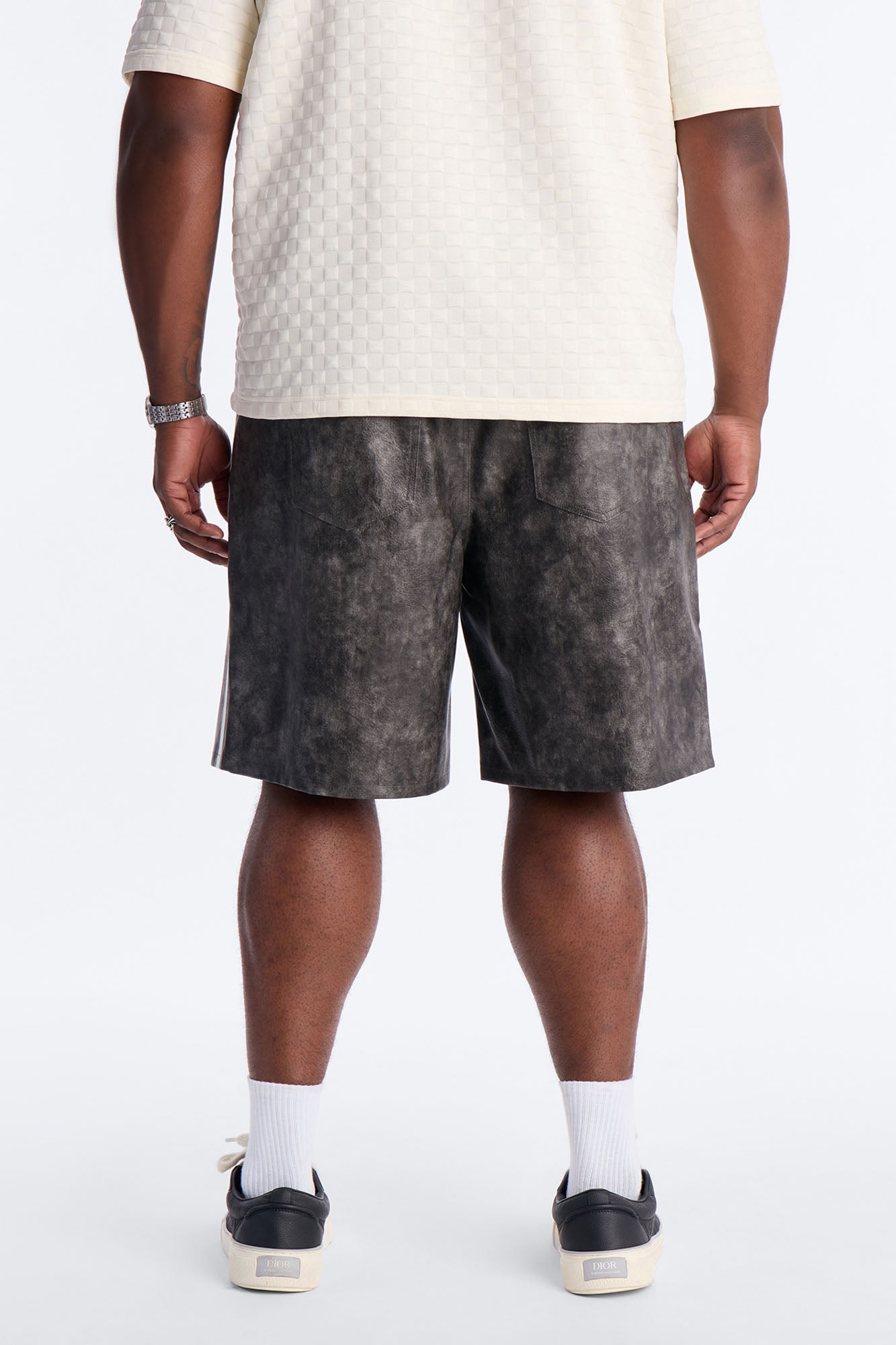 Relaxed Aubrey Hill Faux Leather Short - Black