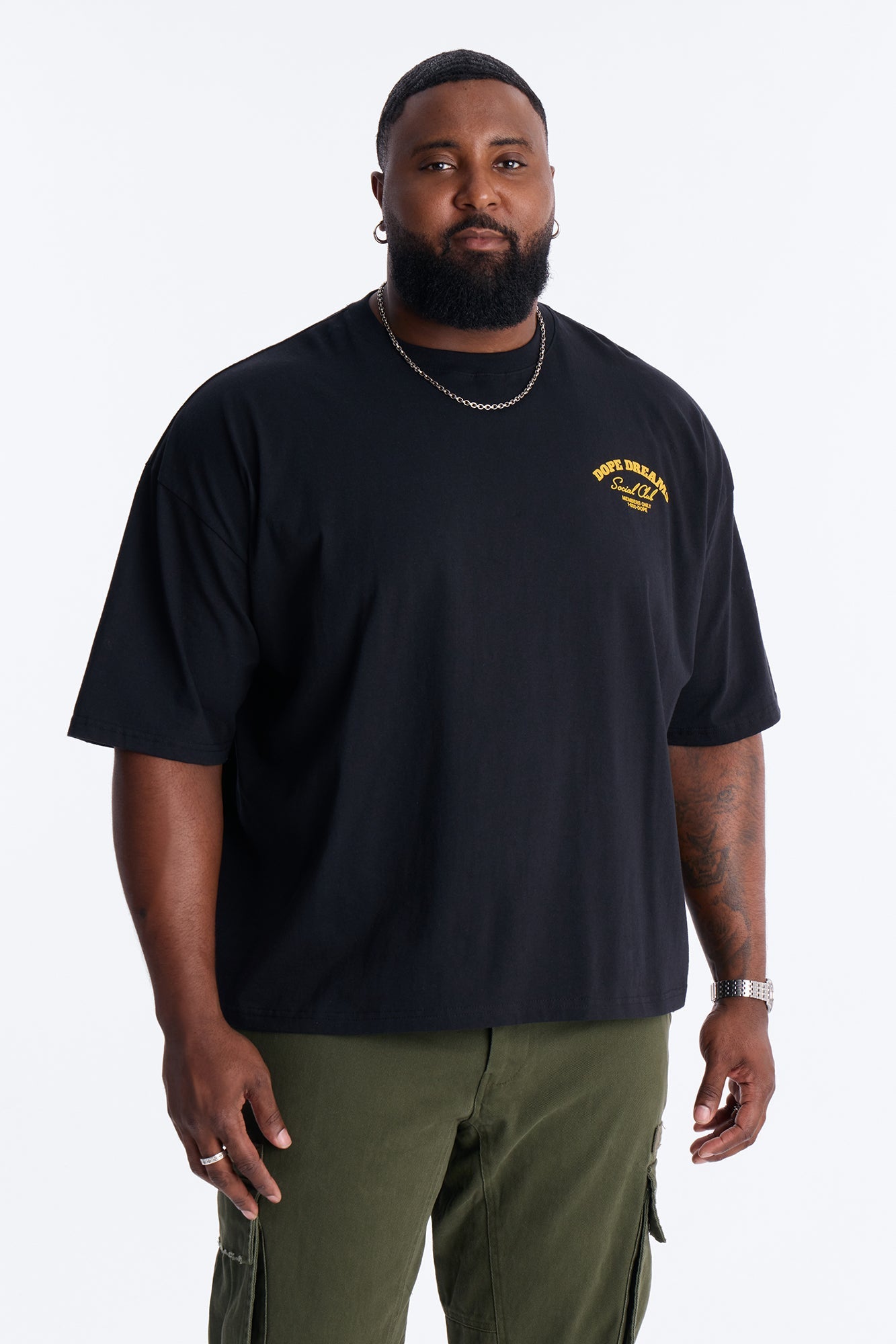 Dope Dreams Social Club Boxy Short Sleeve Tee - Black