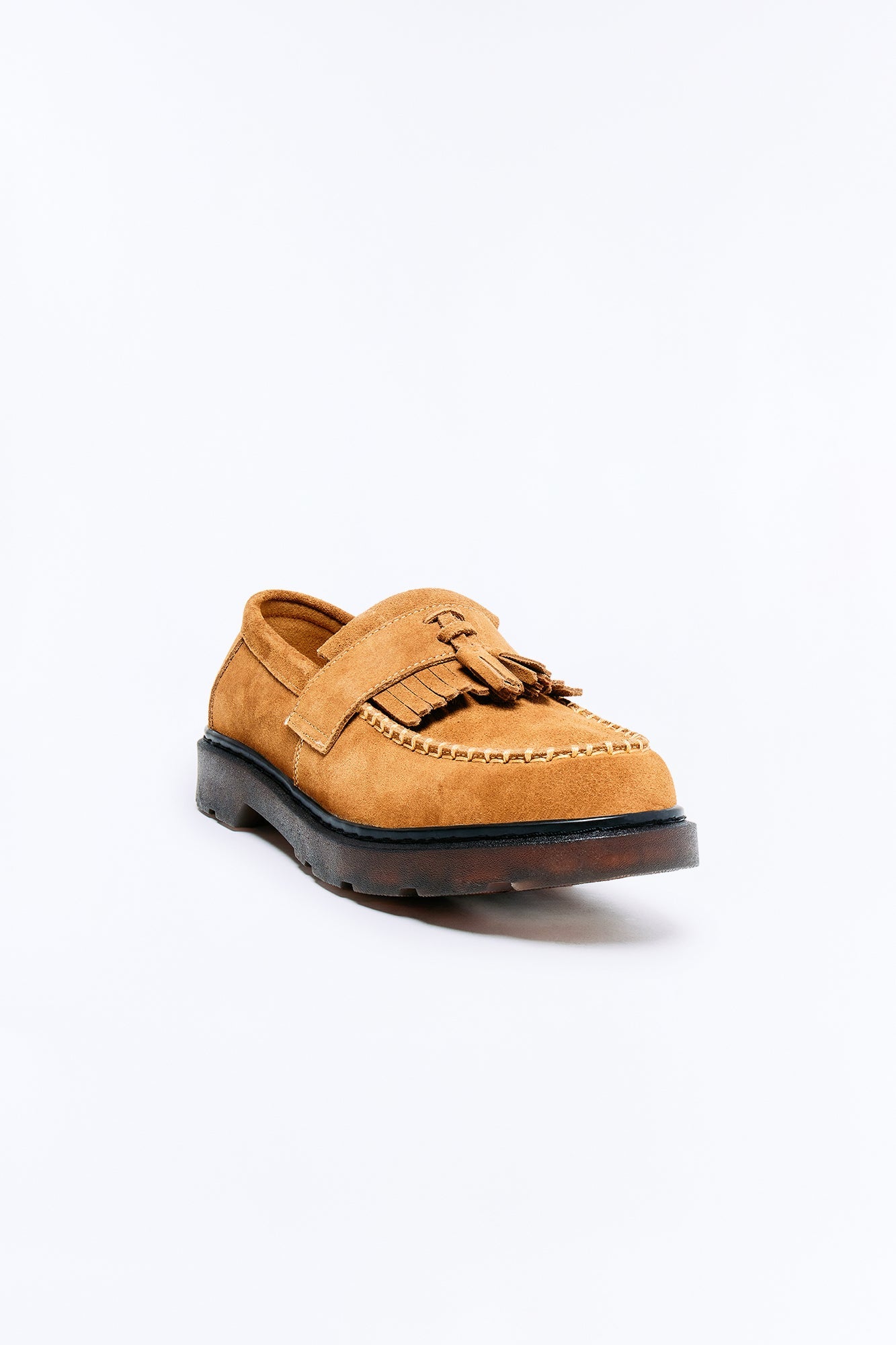 Genuine Suede Tassel Loafer - Brown