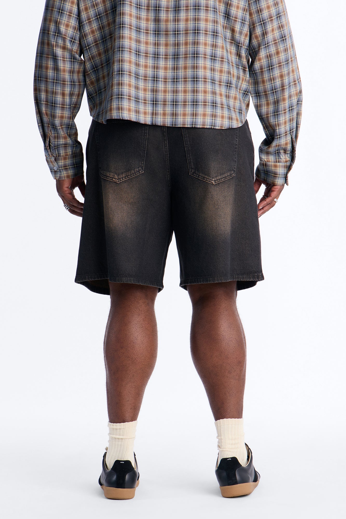 Relaxed Waxed Stealth Denim Short - Black Wash