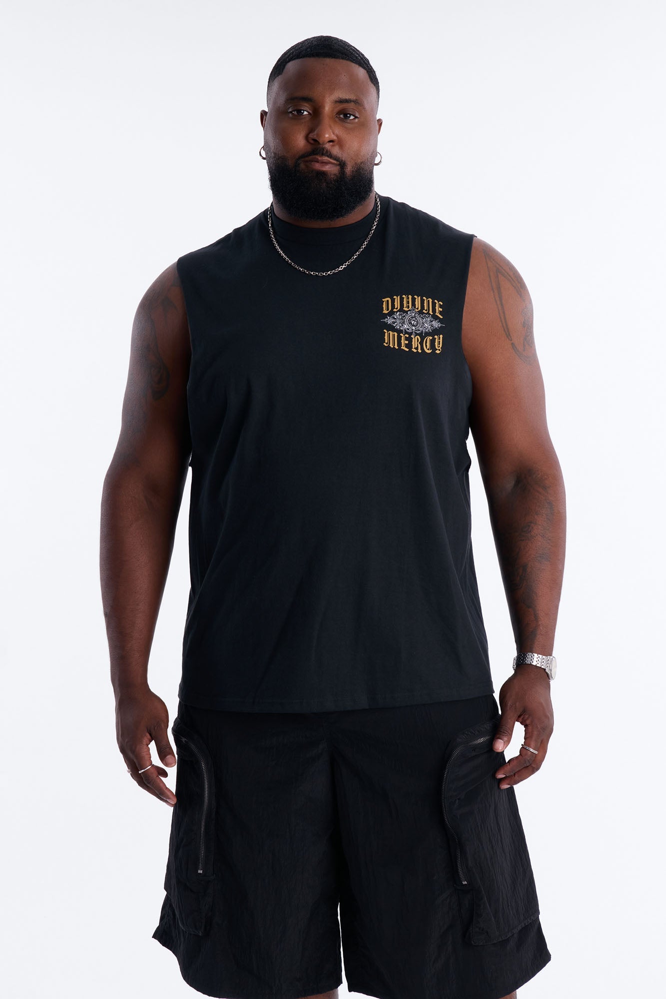Divine Mercy Muscle Tee - Black