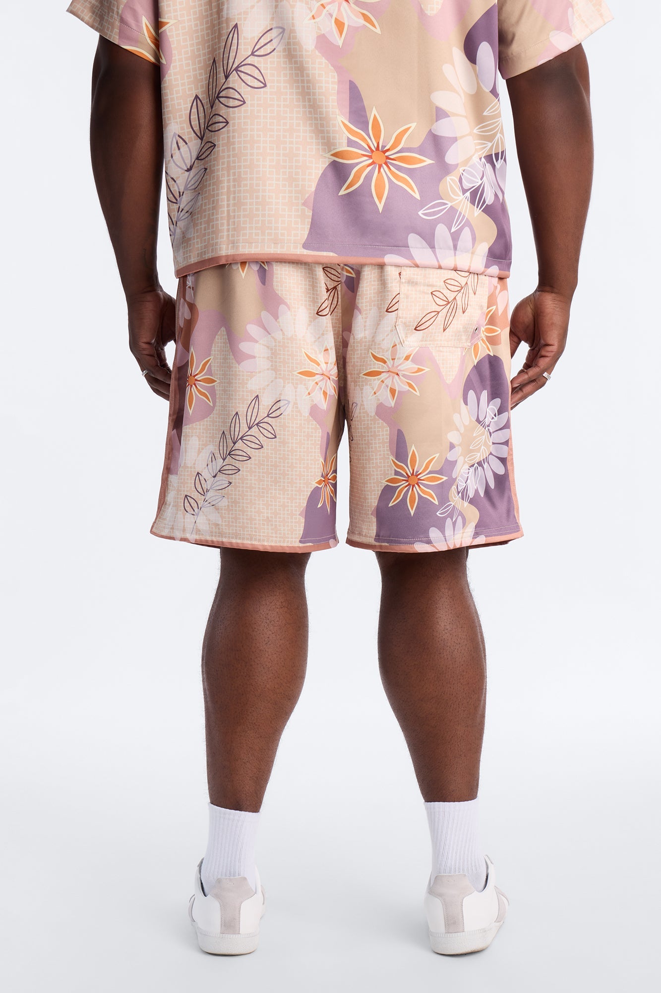Relaxed Palm Bloom Short - Pink