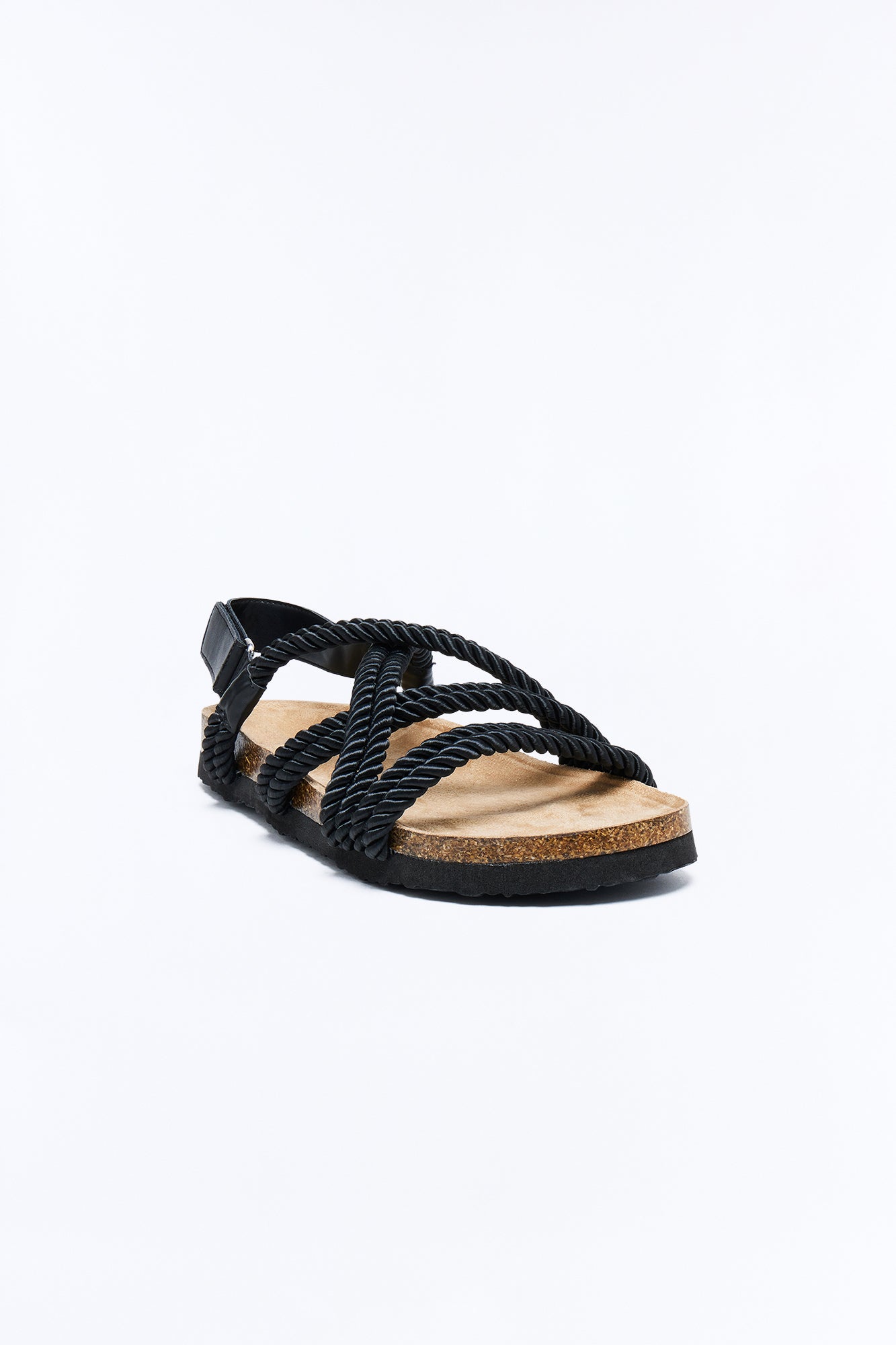 Rope Detail Slip On Slide - Black