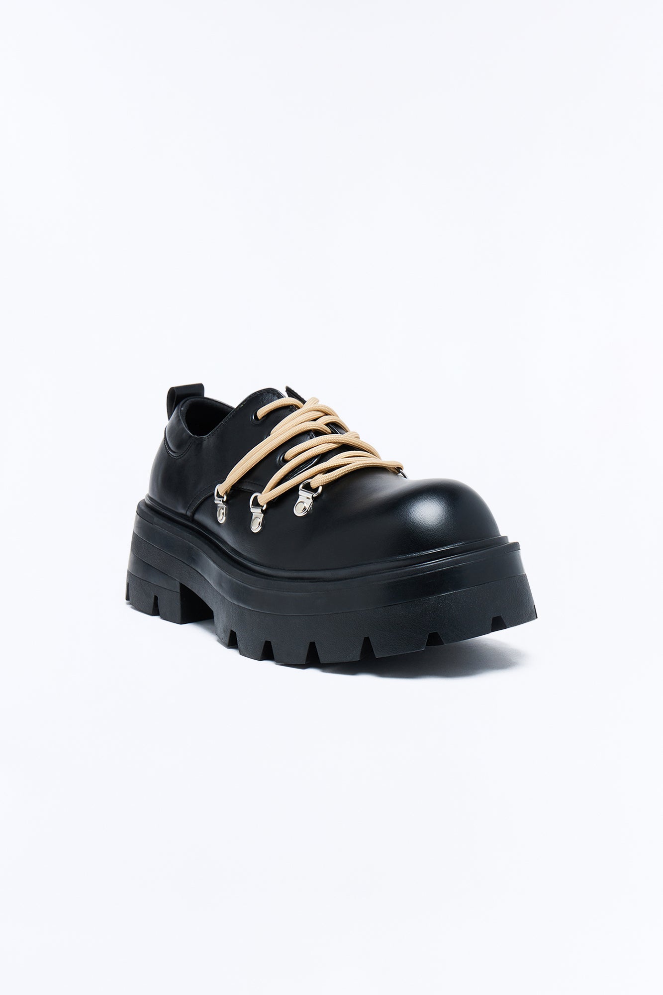 Chunky Hiker Lace Up Oxford Shoes - Black