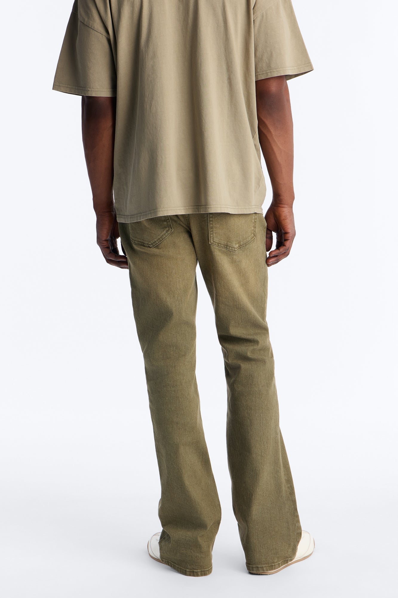 Essential Hue Stacked Skinny Flare Stretch Jean - Olive