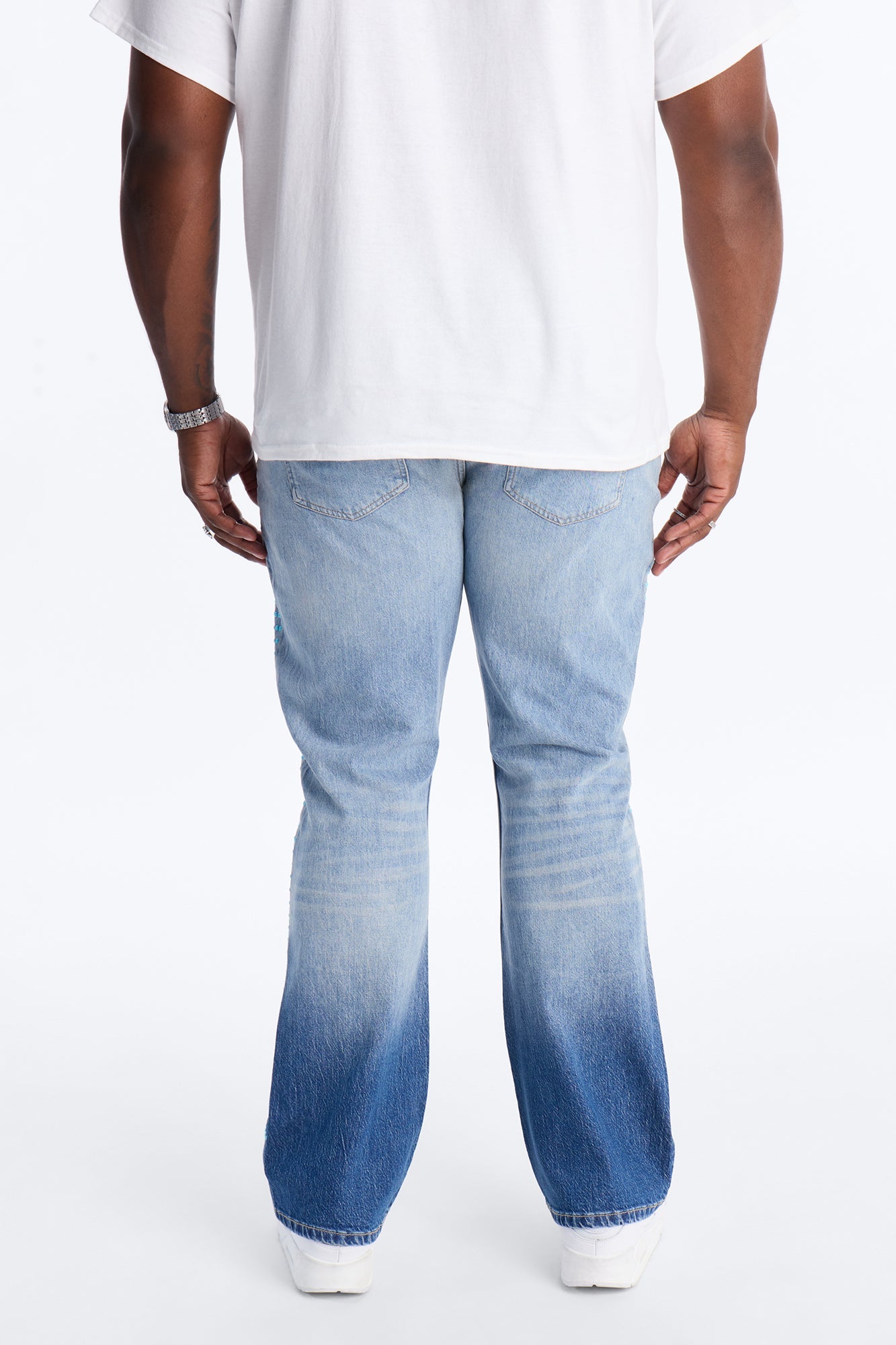 Stacked Slim Flare Pearl Strike Jeans - Light Blue Wash