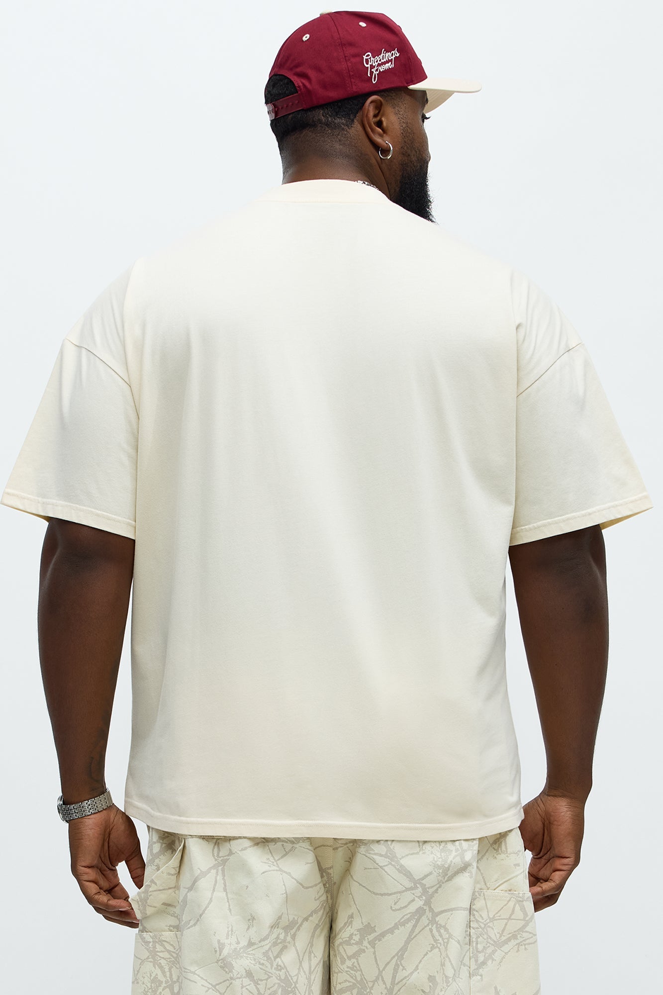 Oversized Mini Embroidery Heavy Weight Boxy tee - Cream
