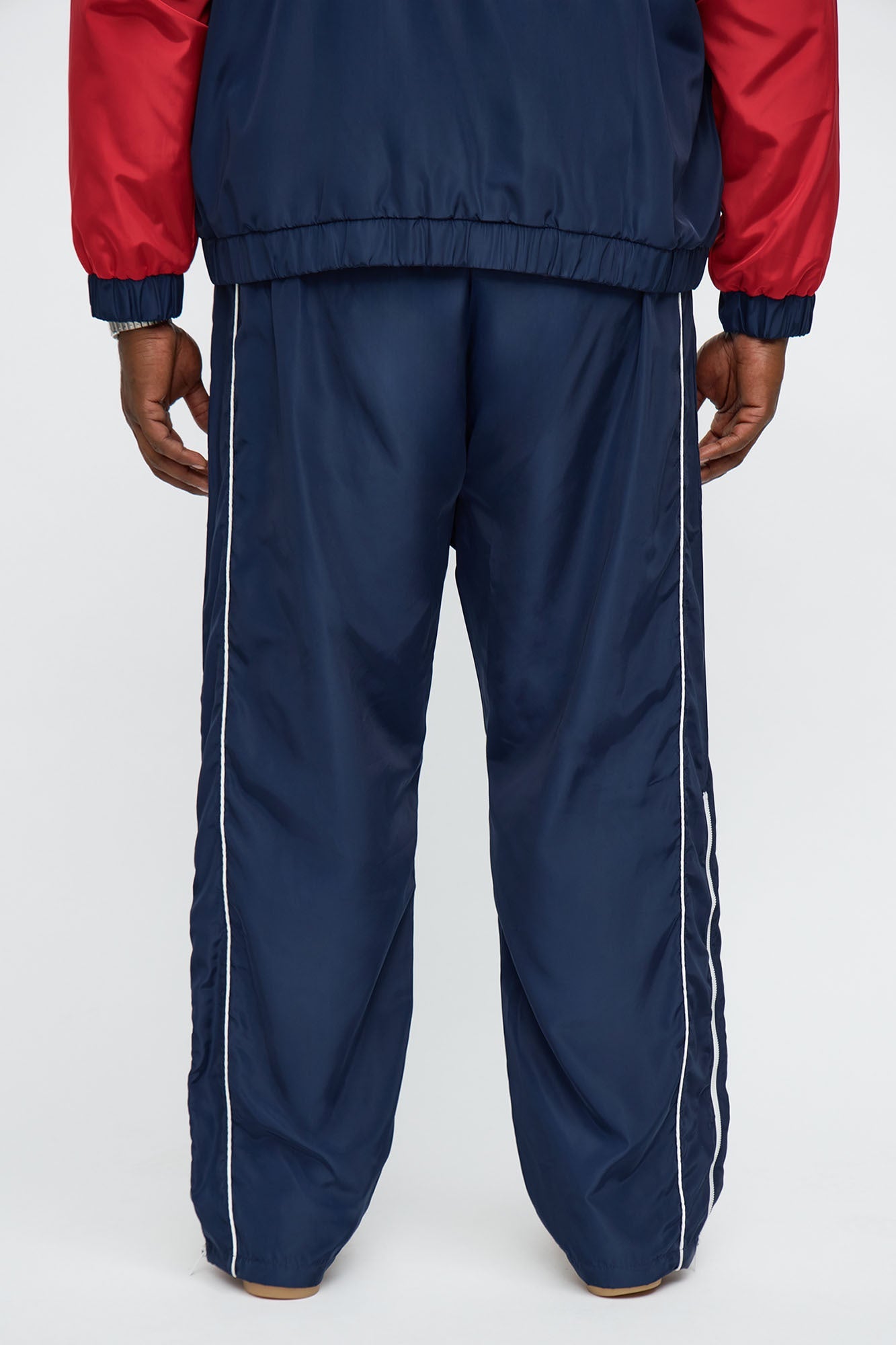 Straight Color Block Club Zipper Pant - Navy/combo