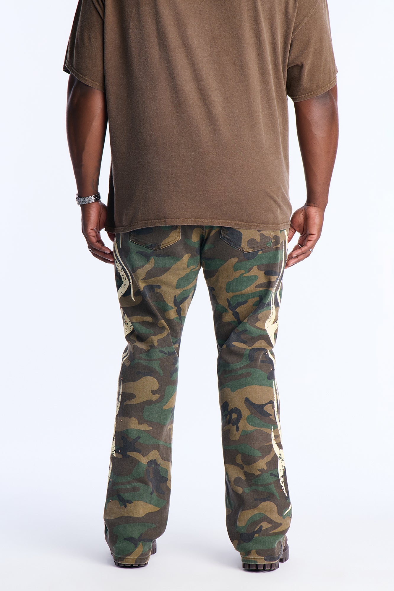 Stacked Skinny Flare Rockstar Life Jewel Camo Pant - Camouflage