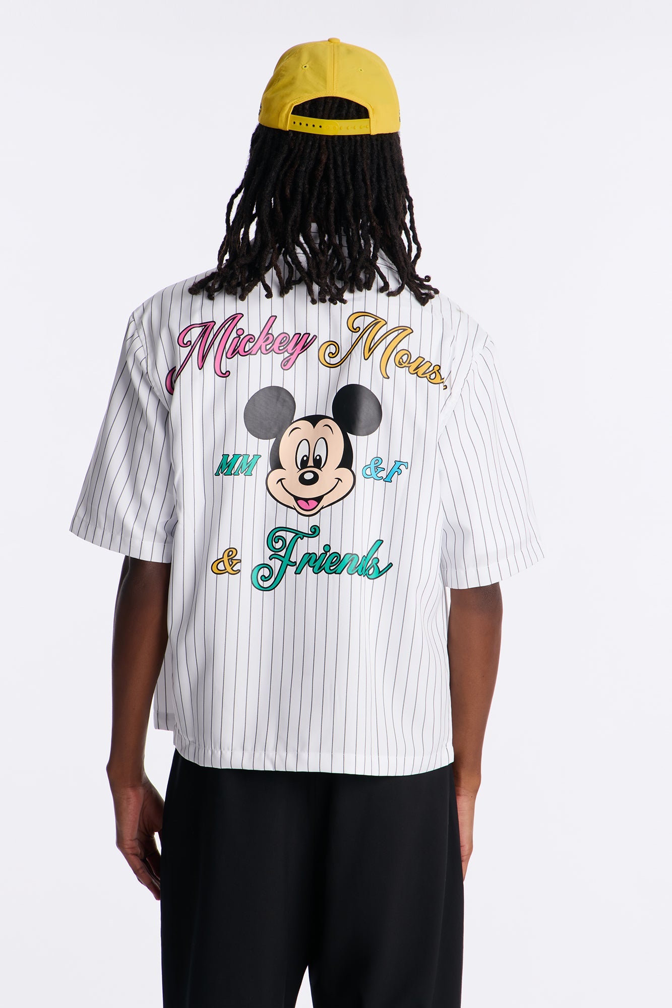 Disney Mickey And Friends Embroidery Button Up Shirt - White