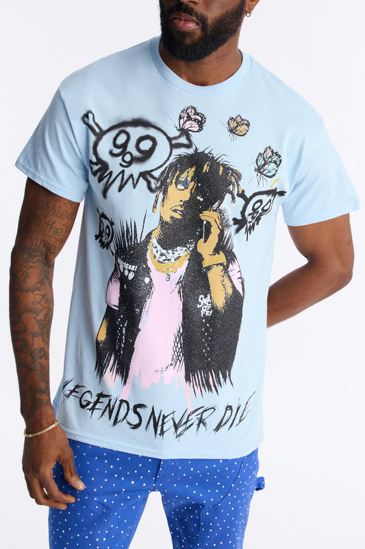 Juice WRLD Legends Never Die Short Sleeve Tee - Light Blue