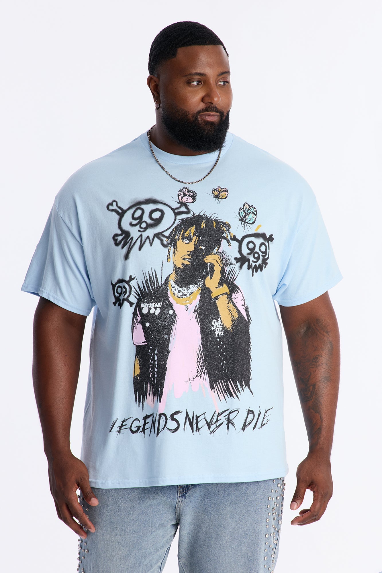 Juice WRLD Legends Never Die Short Sleeve Tee - Light Blue