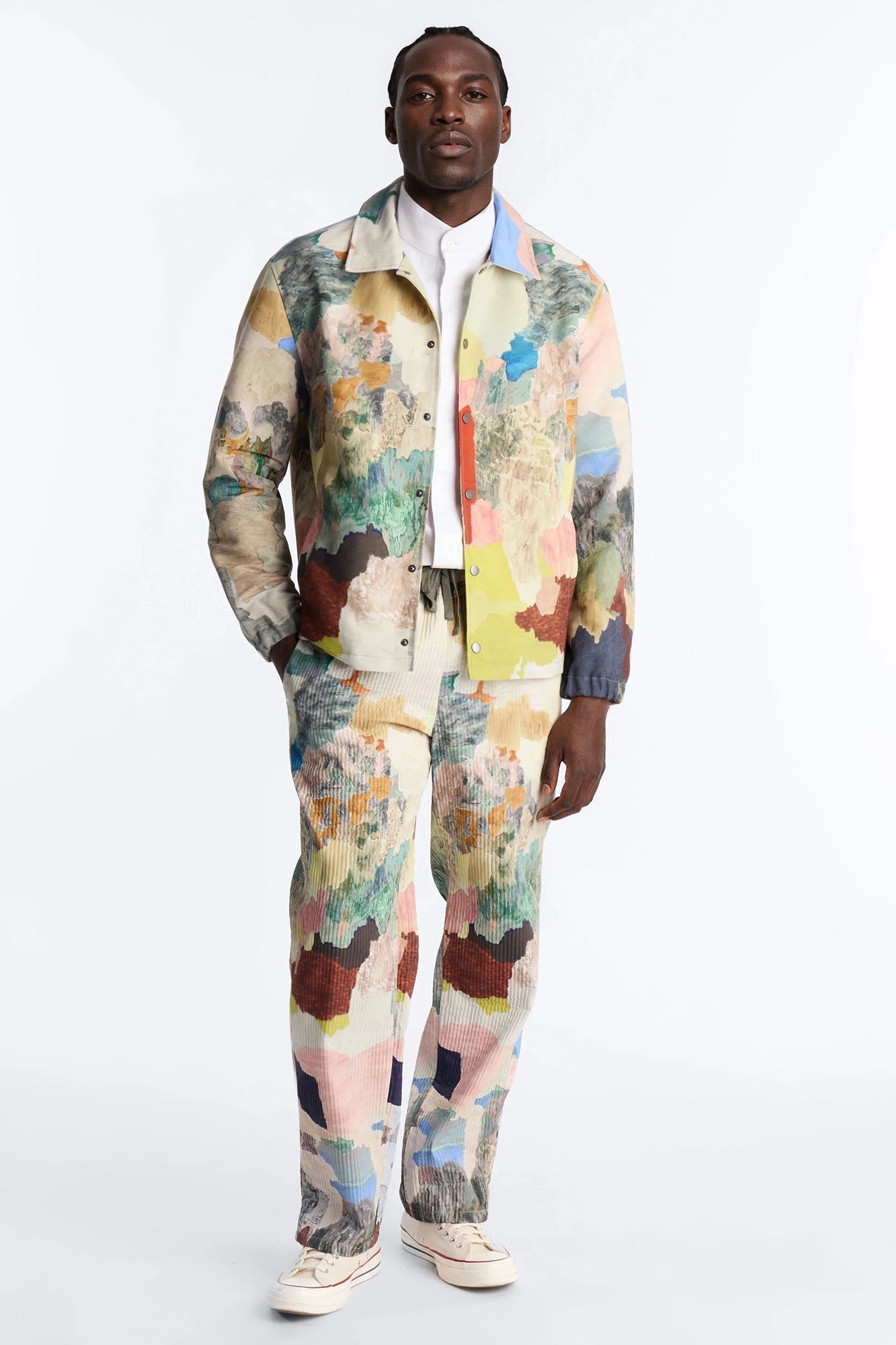 Relaxed Painters Room Printed Coach Jacket - Multi Color