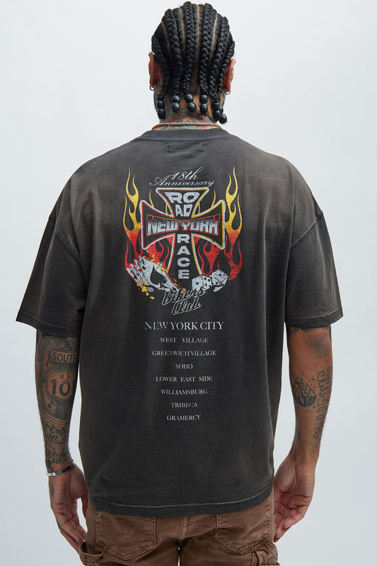 Road Race Oversized Short Sleeve Tee - Black