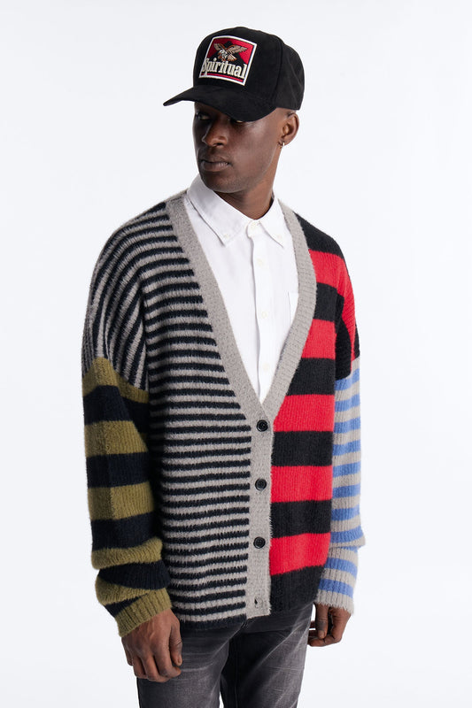 Wild Thing Stripe Knit Cardigan Sweater - Multi Color