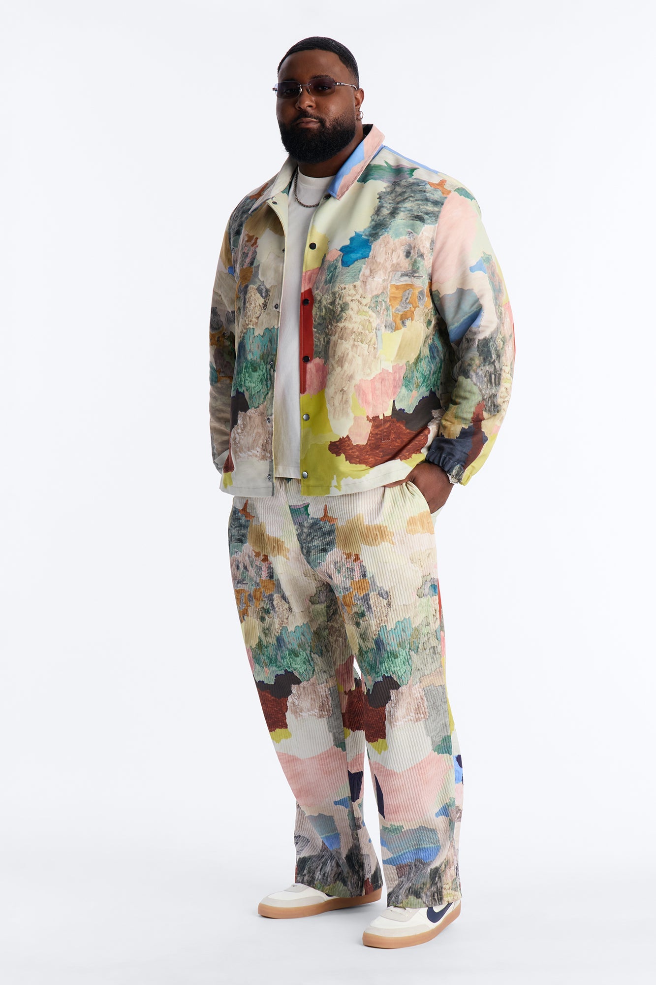 Relaxed Painters Room Printed Coach Jacket - Multi Color
