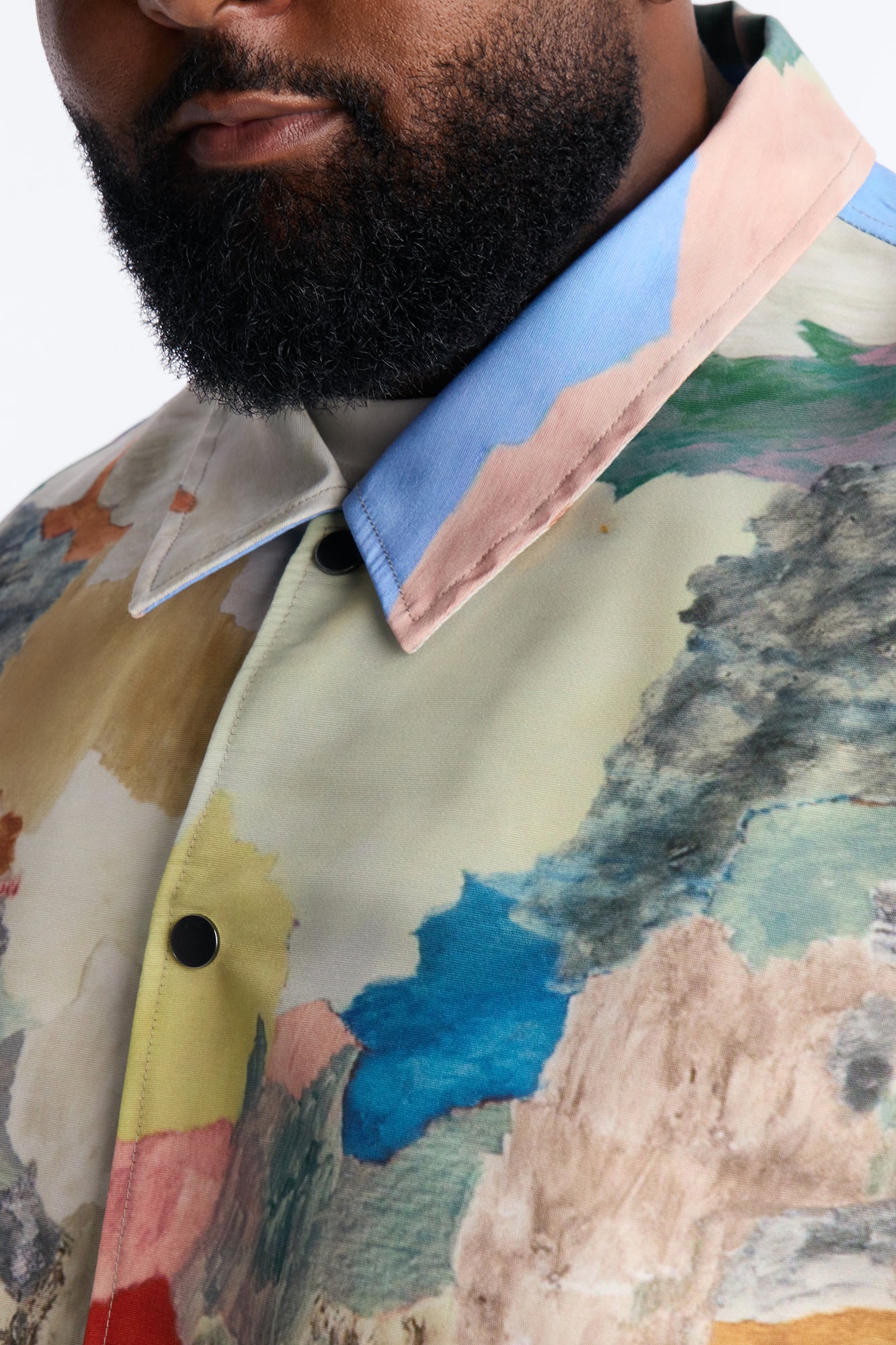 Relaxed Painters Room Printed Coach Jacket - Multi Color