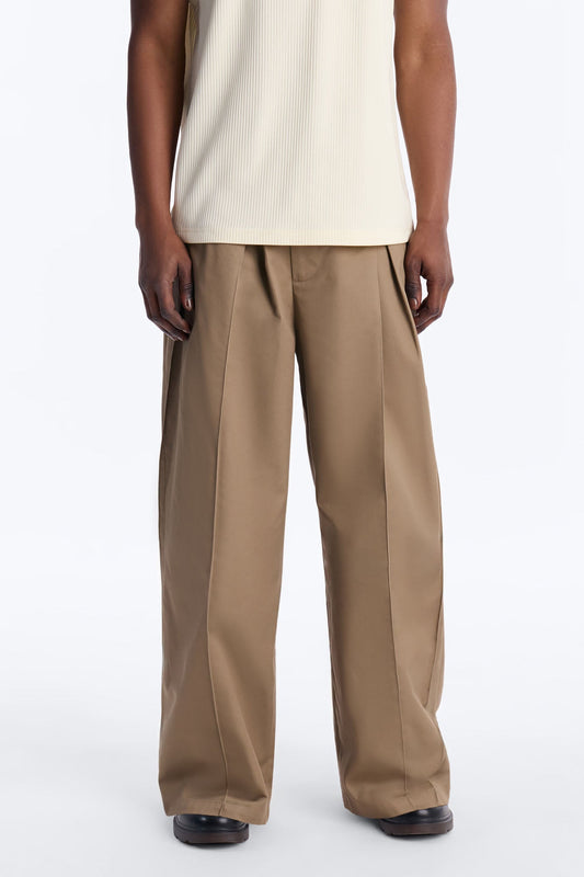 Wide Leg Doheny Abstract Blade Trouser - Tan
