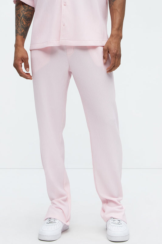 Show Up Slim Slit Pants - Pink