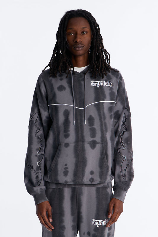 Von Dutch Outlaw Raw Edge Hoodie - Charcoal