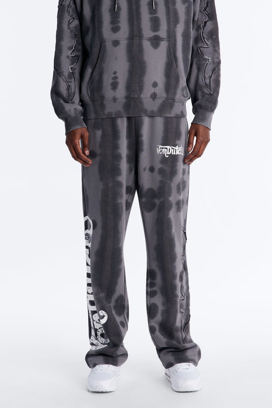 Baggy Von Dutch Outlaw Raw Edge Sweatpants - Charcoal