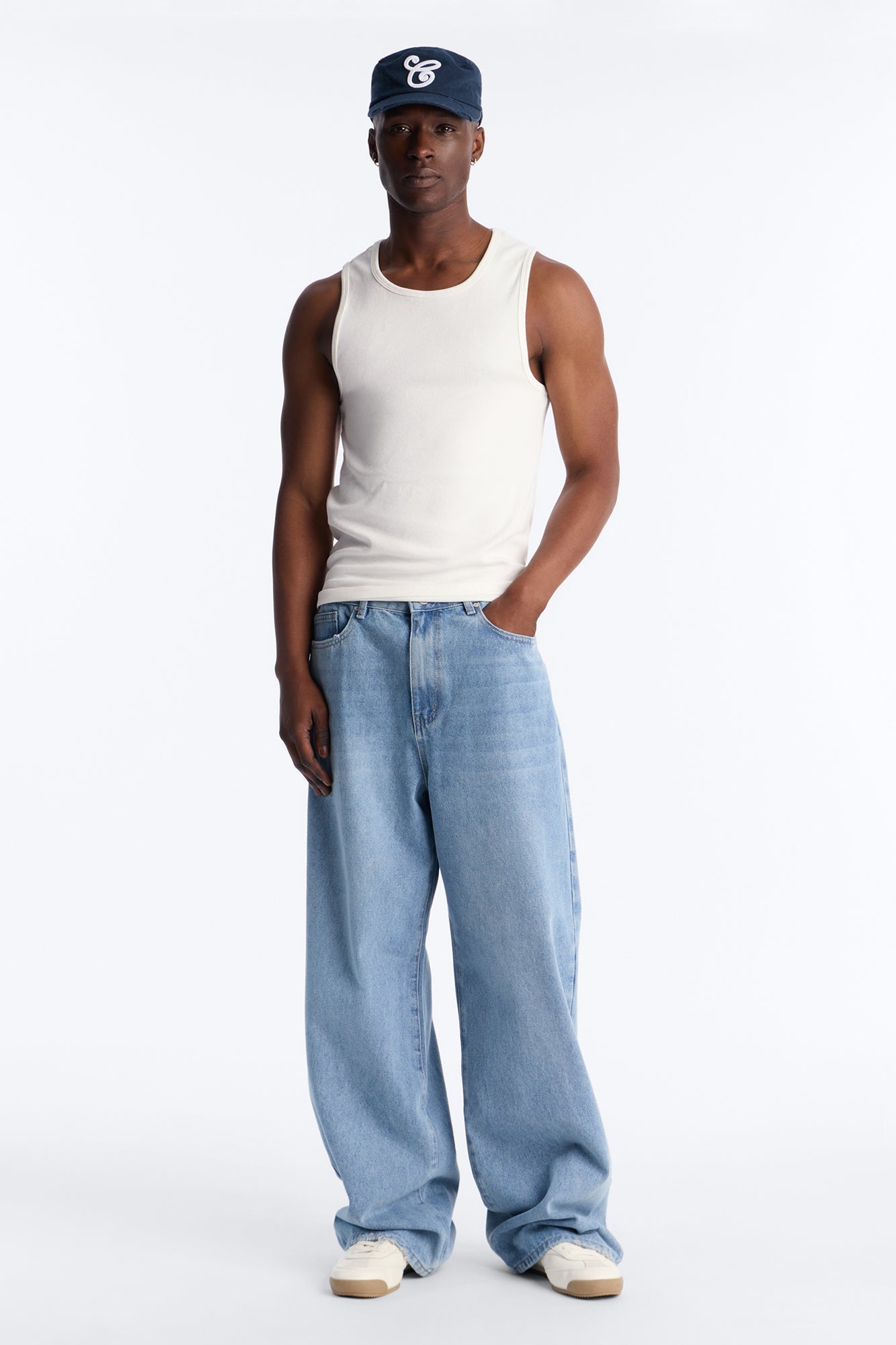 Clean Baggy 5 Pocket Jean - Light Blue Wash