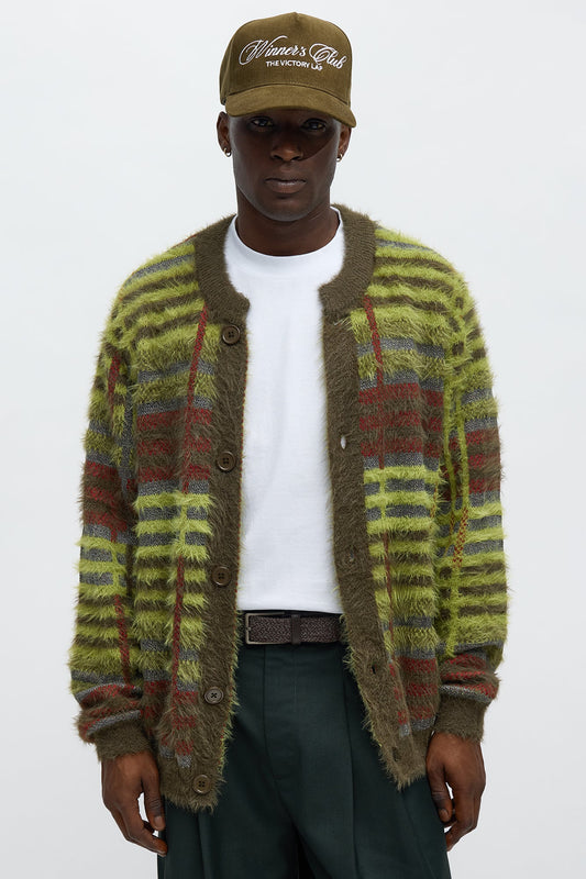 Forest Moss Mohair Cardigan - Green