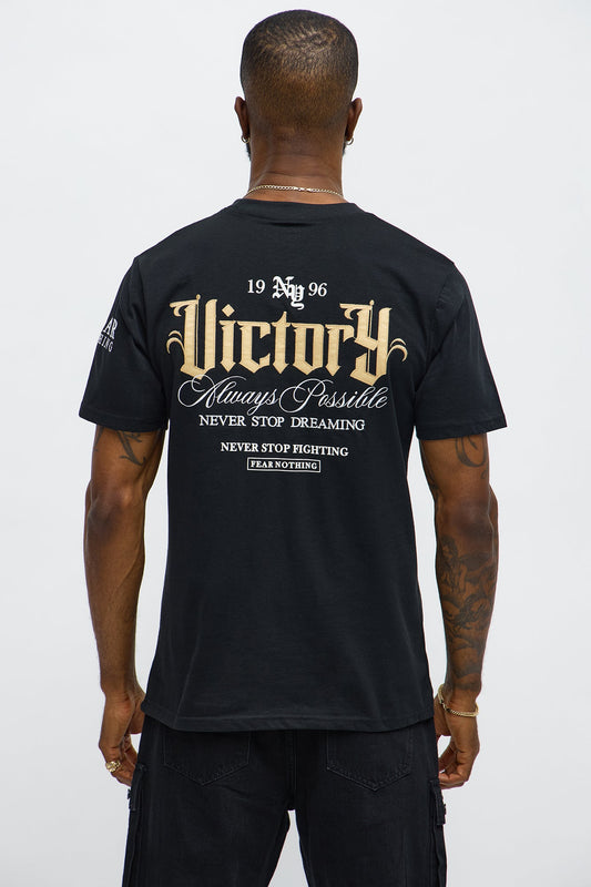 Victory Embroidery Short Sleeve Tee - Black