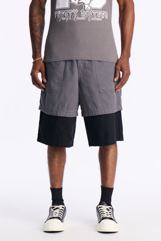 Nostrand Color Blocked Short Bottoms - Grey/Black