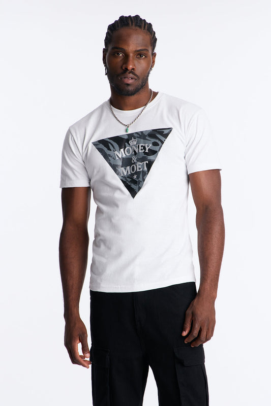 Money & Moet Short Sleeve Tee - White