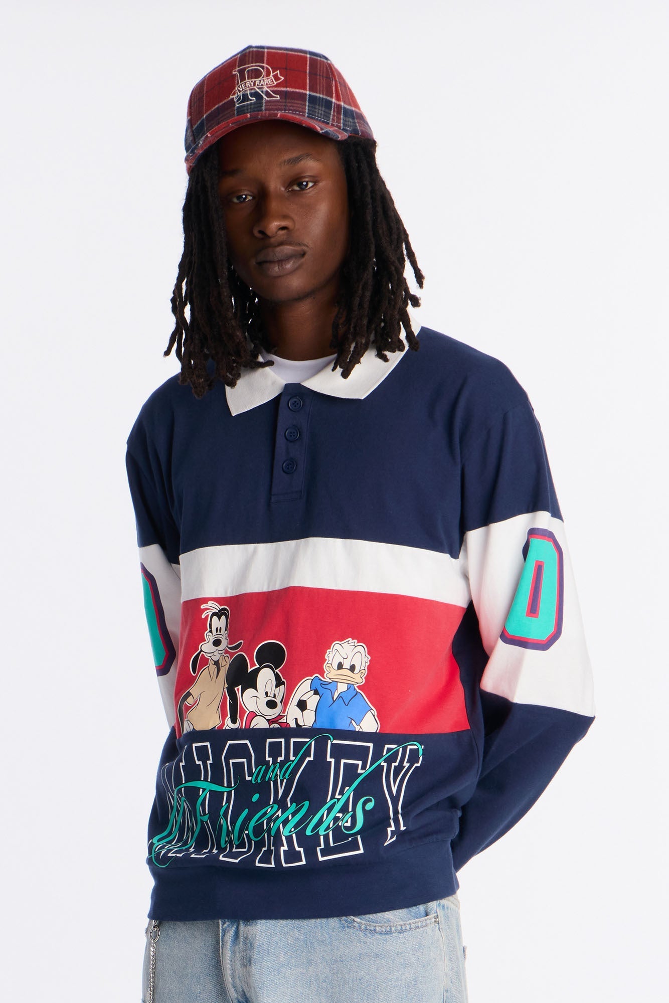 Disney Mickey And Friends Long Sleeve Polo - Navy