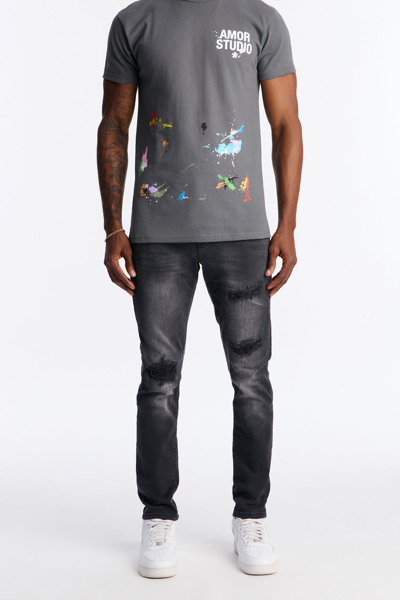 Your Everyday Skinny Distressed Jeans - Black Wash
