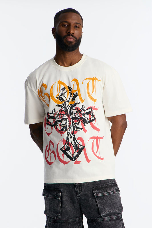 Don't Cross The GOAT Short Sleeve Tee - Off White