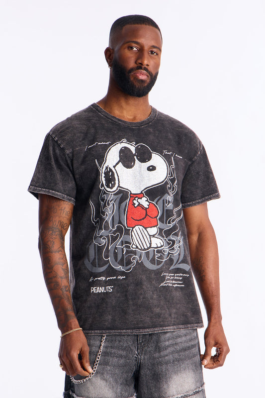 Snoopy Been Cool Vintage Wash Short Sleeve Tee - Black Wash