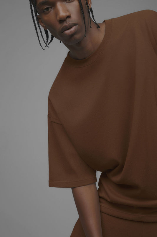 410 Oversized Fleece Tee - Chestnut