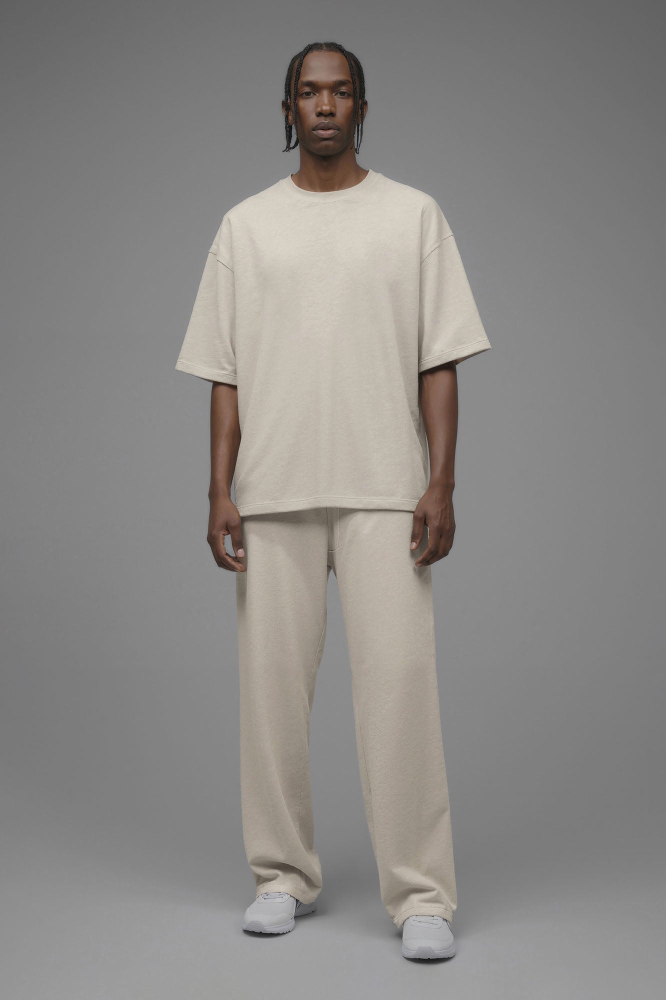 410 Oversized Fleece Tee - Cream