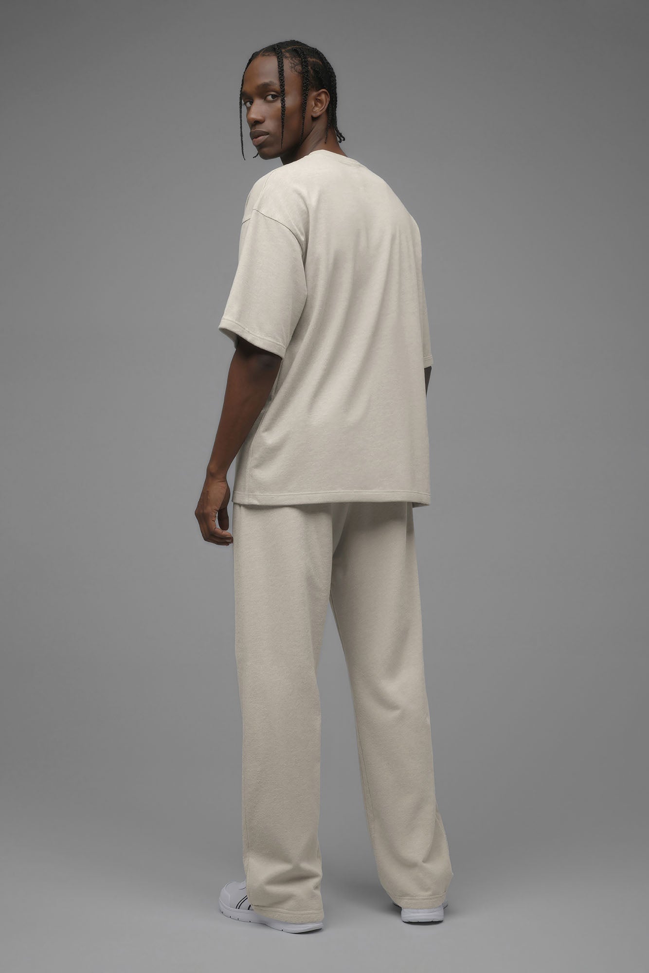 410 Oversized Fleece Tee - Cream