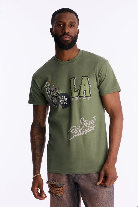 LA Street Classics Short Sleeve Tee - Military Green