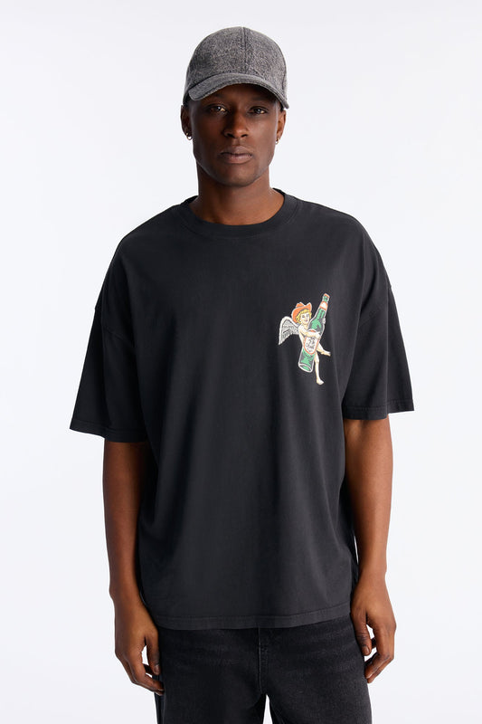 Let The Good Times Flow Oversized Short Sleeve Tee - Black Wash