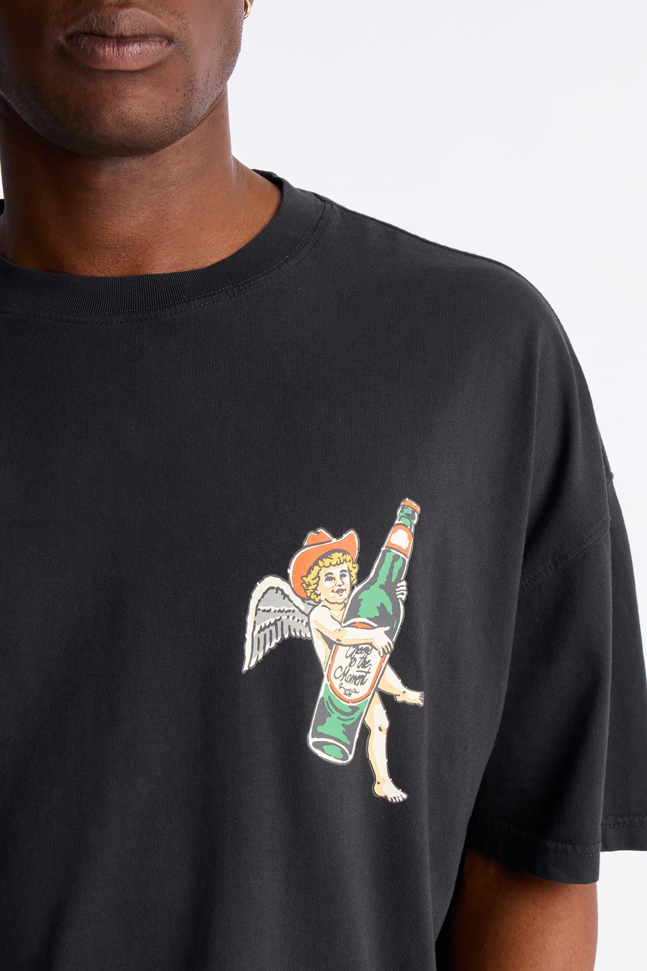 Let The Good Times Flow Oversized Short Sleeve Tee - Black Wash