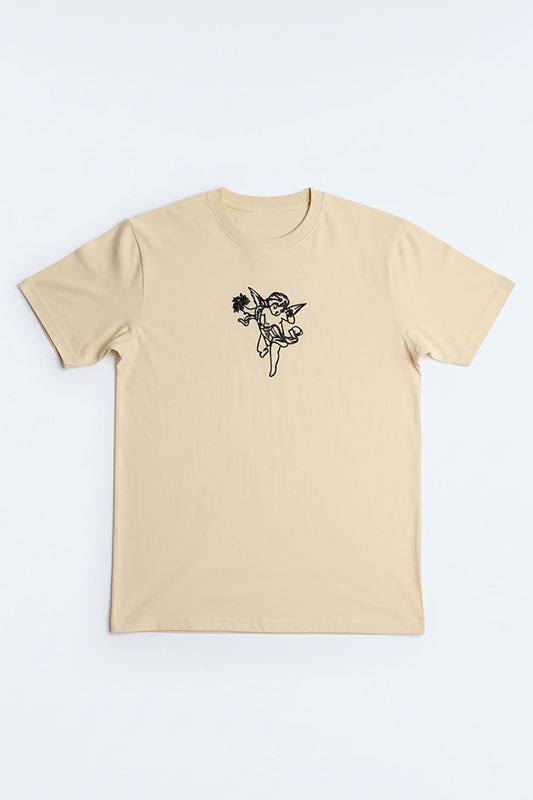 No Rules Law Embroidery Short Sleeve Tee - Off White
